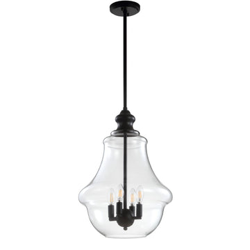 Adam Adjustable Metal/Glass LED Pendant - JONATHAN Y